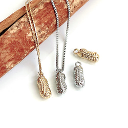 ejp815【2件】可愛精緻獨特花生花生16KGP金色吊飾 第4張的照片