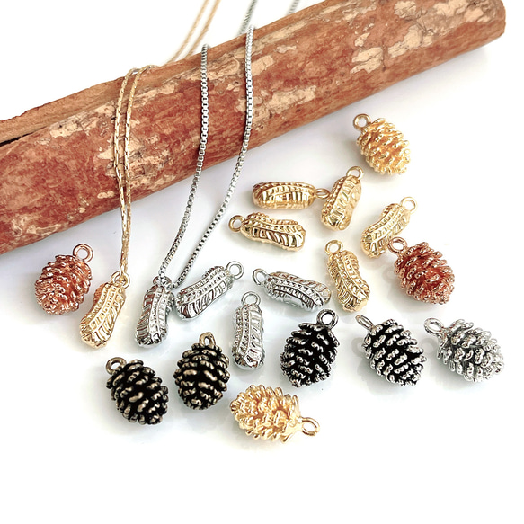 ejp815【2件】可愛精緻獨特花生花生16KGP金色吊飾 第6張的照片