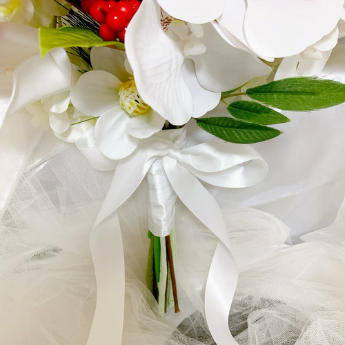 アーティフィシャルフラワーブーケ ウェディング 結婚式 和装 椿 アーティフィシャルフラワーブーケ ウェディング 結婚式 和装 椿