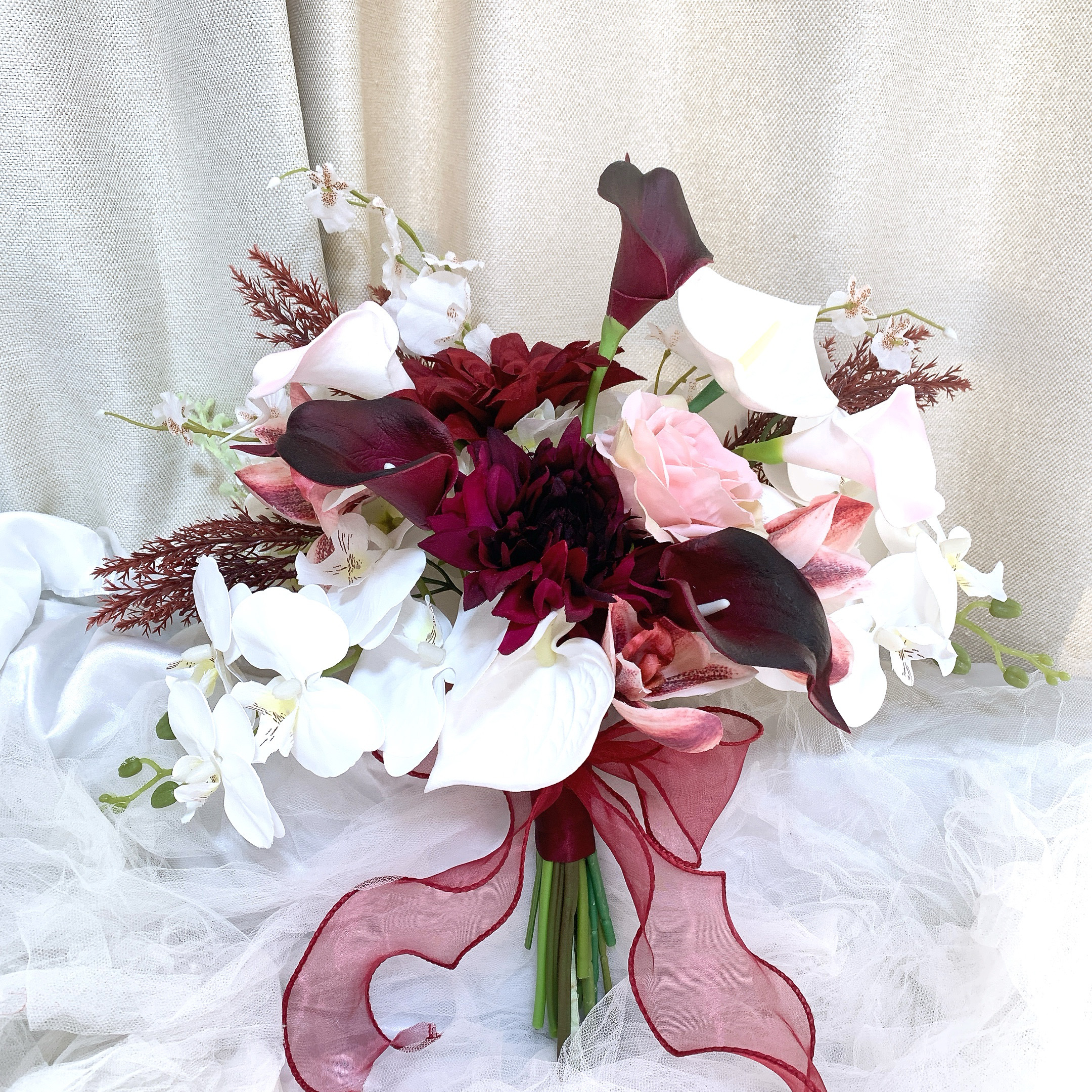 アーティフィシャルフラワーブーケ 結婚式 クラッチブーケ ブライダル ウエディング 胡蝶蘭