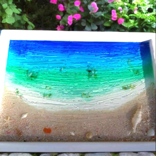 レジンアート 波 海 波紋 波紋アート 海アート 沖縄 ハワイ ハワイアン