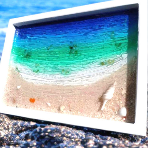 レジンアート 波 海 波紋 波紋アート 海アート 沖縄 ハワイ ハワイアン