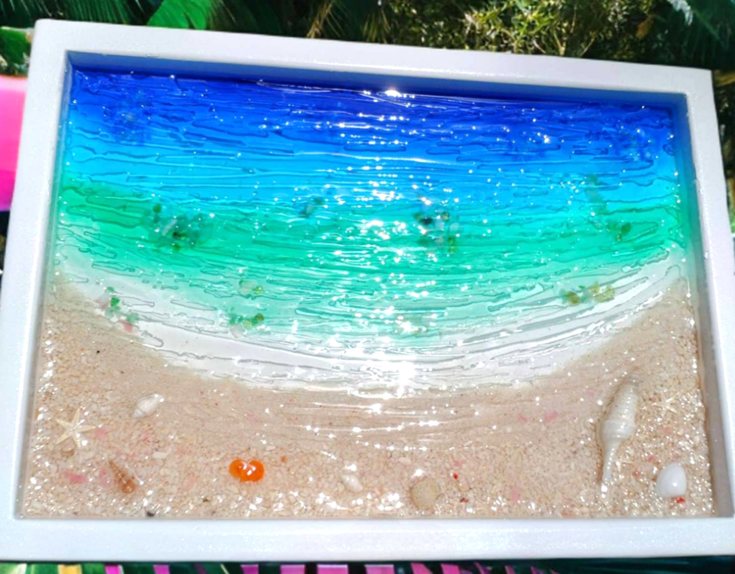 レジンアート 波 海 波紋 波紋アート 海アート 沖縄 ハワイ ハワイアン