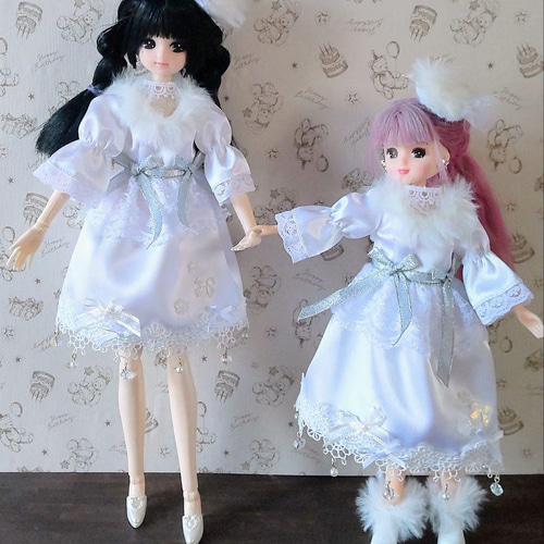 ドール服 リカちゃん 27cmドール ホワイトクリスマス ドレス ドール服 リカちゃん 27cmドール ホワイトクリスマス ドレス