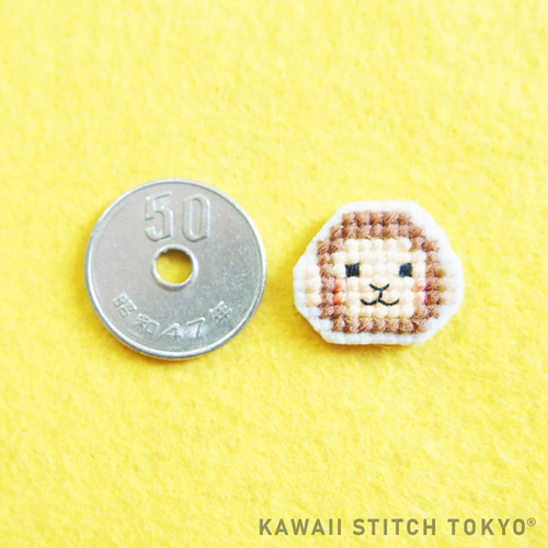 サル【ブローチ】バッチ バッジ 猿 さる 申年 動物園 霊長類 動物 刺繍