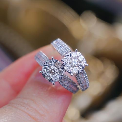 天然ダイヤモンドリング0.75ct k18 指輪・リング パール大好き