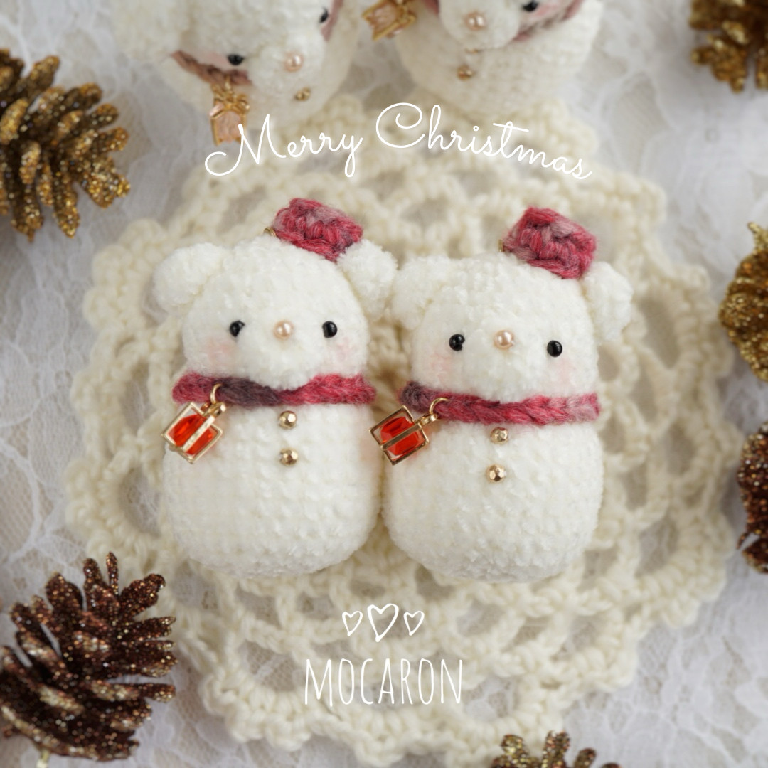 冬♡仲良しクマちゃん雪ダルマ