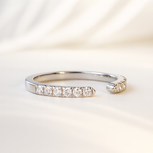 モアサナイト 重ね付けセット｜プリンセスカット × ハーフエタニティ