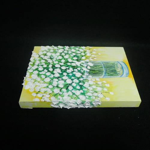 油絵 油彩 油彩画 絵 絵画 F0号【かすみ草】 油絵 油彩 油彩画 絵 絵画 F0号【かすみ草】 絵画 HR 通販