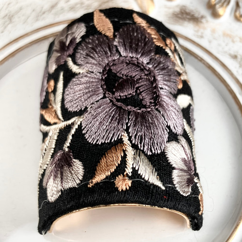 インド刺繍リボン ポニーフック No.006 ポニーフック