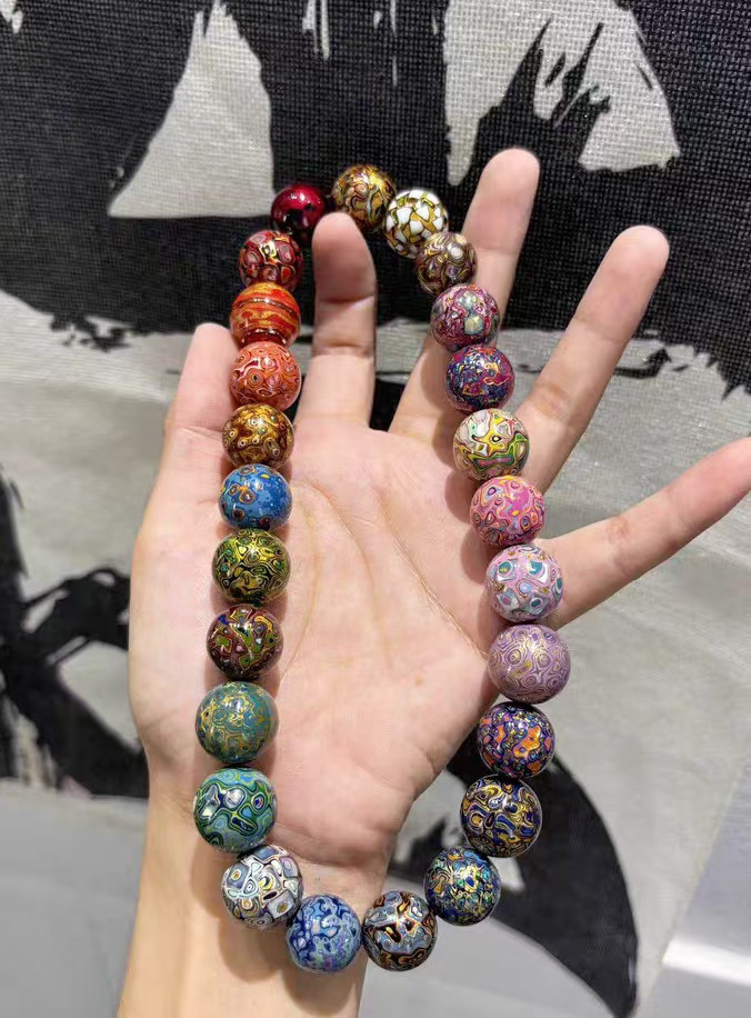 ハンドメイド ブレスレット バングル 漆器 漆塗り リストバンド 古代の技術 紫檀 螺鈿 オパール 誕生日 周年記念日