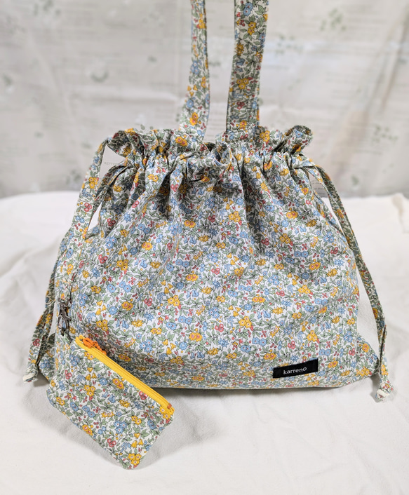 M】帆布&あんぱん柄＊ポケット付 巾着バッグ トートバッグ バケツバッグ ＊ショルダーにも - COTERI-MADE'S GALLERY |  minne 国内最大級のハンドメイド・手作り通販サイト