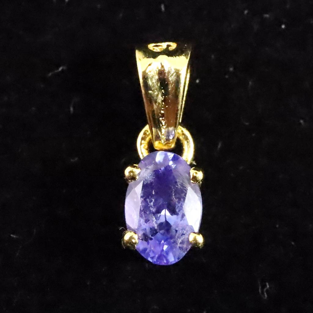 タンザナイト 6mmオーバルカット ペンダント ゴールドカラー 0.59ｇ #74307