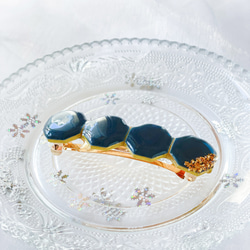 石の花 ヘアクリップ-菫青石- 鉱石風 バレッタ変更可 ヘア