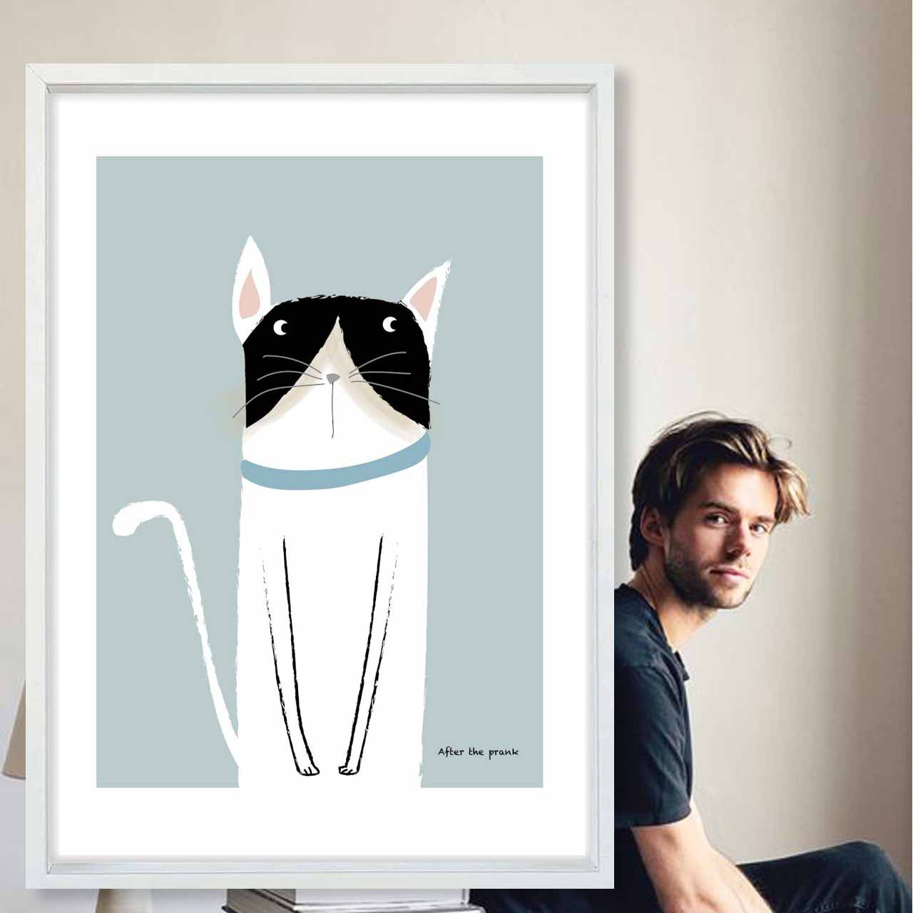 イタズラのあと　イヌ　お気に入り8000件突破　イラスト　ポスター　A4〜A1　アート  アートポスター　3127