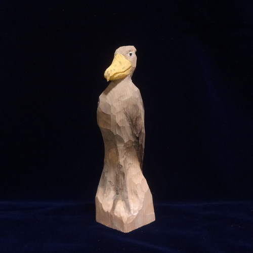 吉丸数修さんの作品　木製彫刻 鳥 木彫刻 アート『 ハシビロコウ 』 鳥 動物 芸術 アート 手彫り 松 彫刻