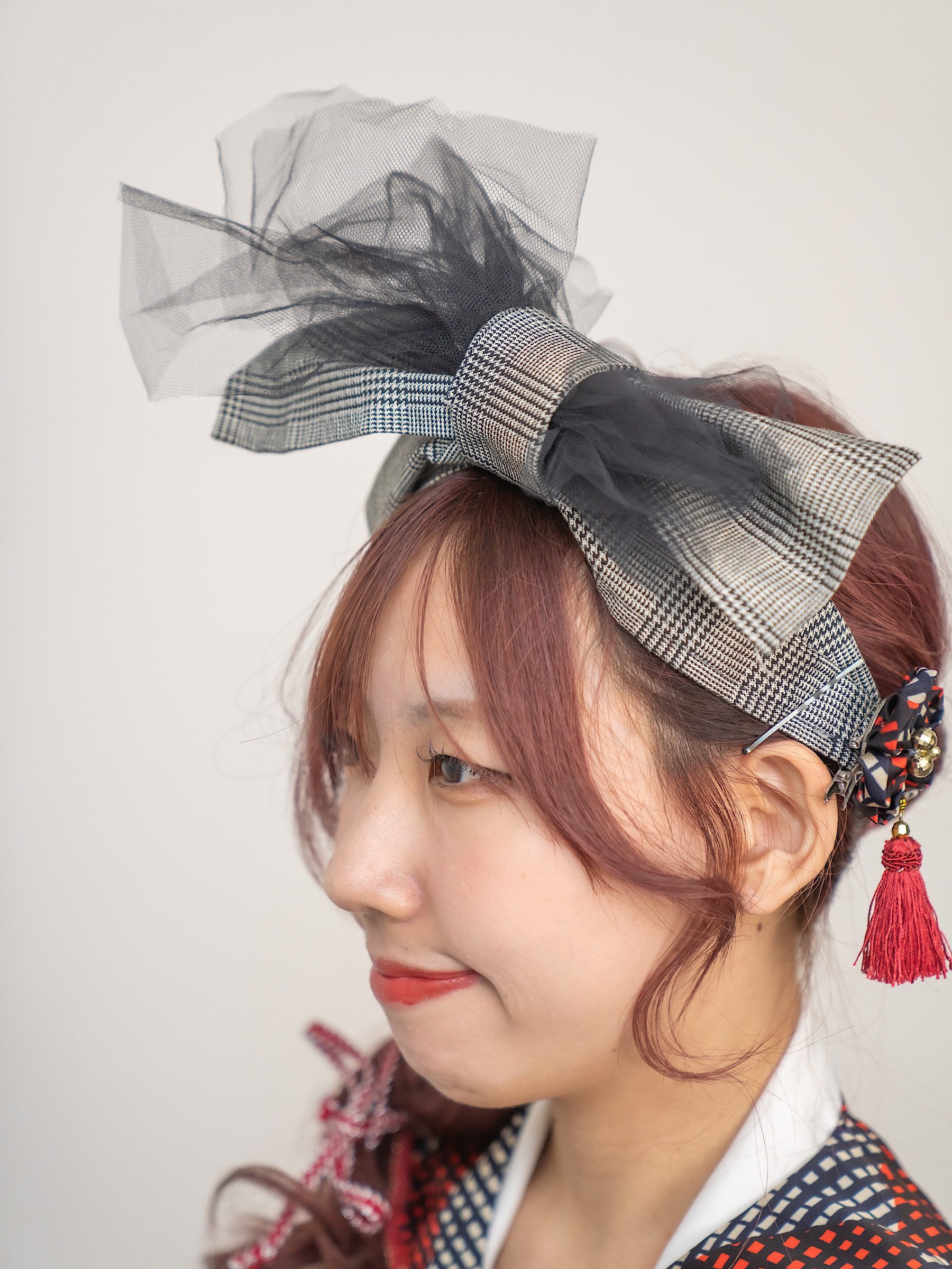 【送料無料】ターバン　カチューシャ　髪飾り　ヘアアクセサリー   リボン　乙女のハイカラターバン（チュールリボン）