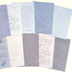 英字 デザインペーパー 紙素材 30枚set《blue》 [P362] 1枚目の画像