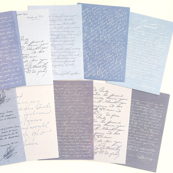 英字 デザインペーパー 紙素材 30枚set《blue》 [P362] 1枚目の画像