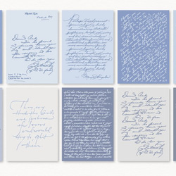 英字 デザインペーパー 紙素材 30枚set《blue》 [P362] 2枚目の画像