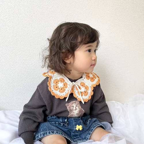 受注制作⌇手編みのつけ襟スタイ スタイ・よだれかけ koguma crochet
