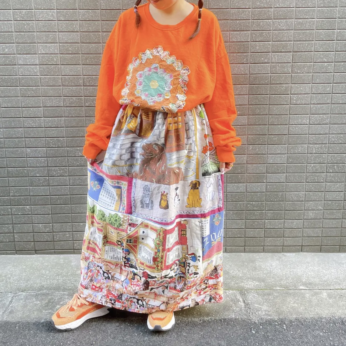 古着　ヴィンテージ　vintage sweat スウェット　トレーナー　アンティークキルト　カラフル　派手　個性派