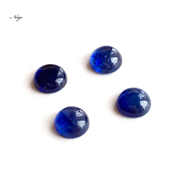 宝石質ブルーサファイアAAA ラウンド カボション6×6mm 1粒 天然石