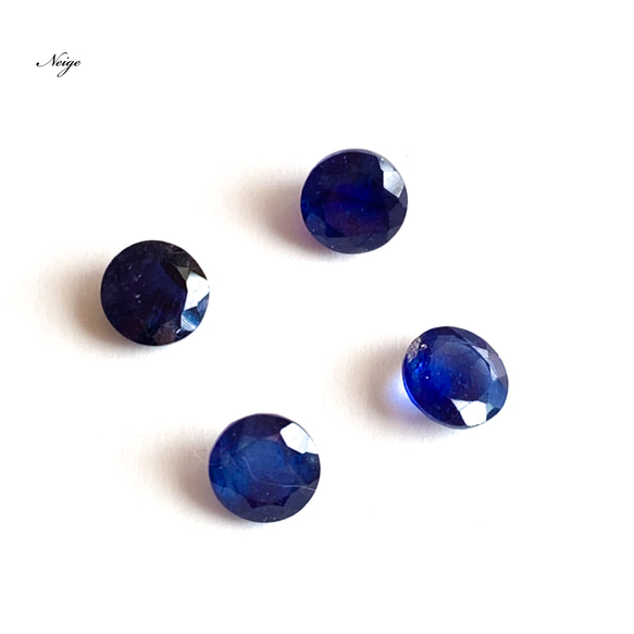 宝石質ブルーサファイアAAA- ルース ラウンドファセットカット6×6mm 1