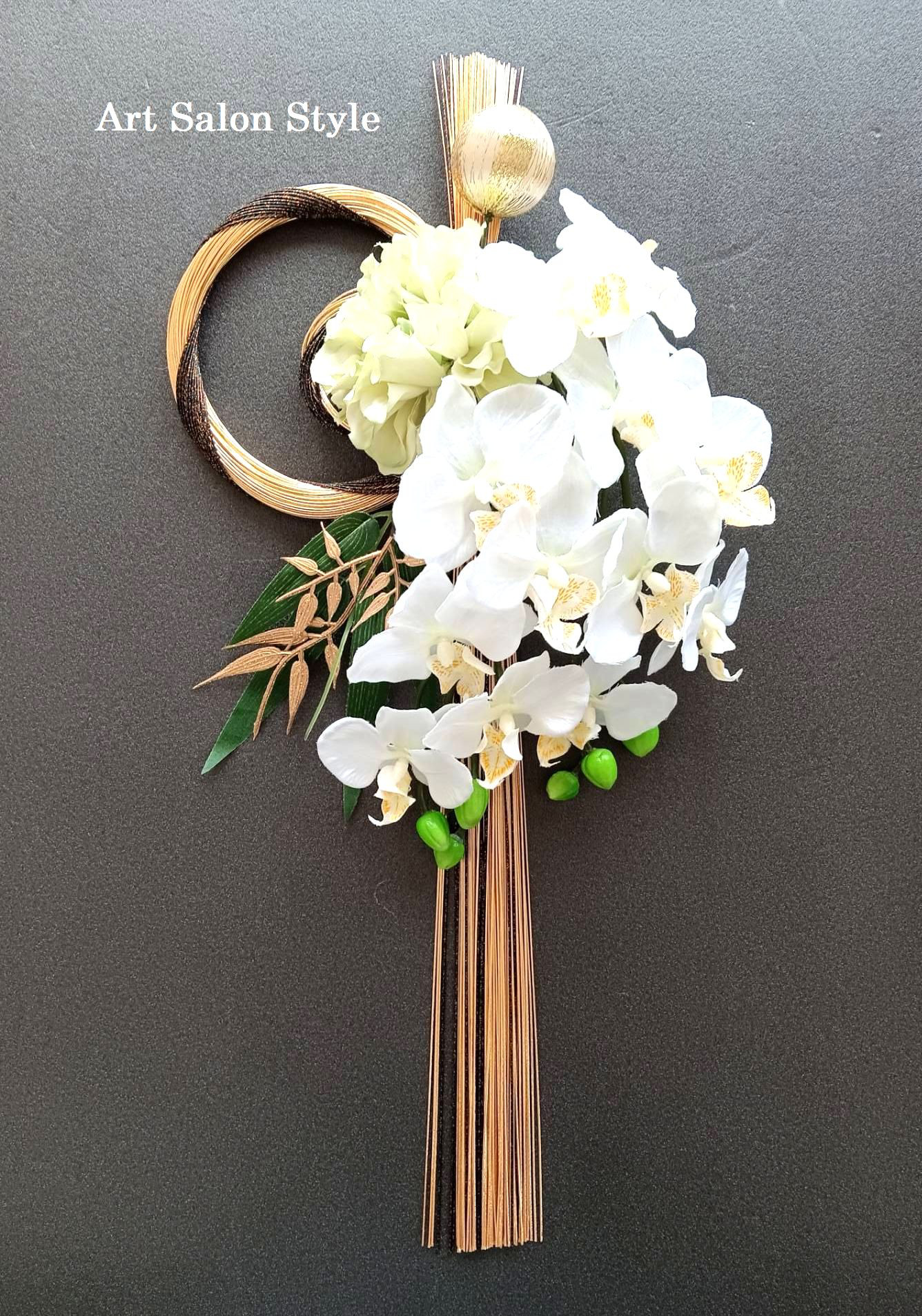 白色胡蝶蘭の水引飾り