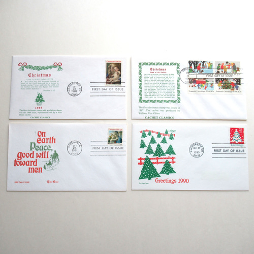 3127 外国切手 アメリカ 1993年 クリスマス 田型 2種 3127 外国切手