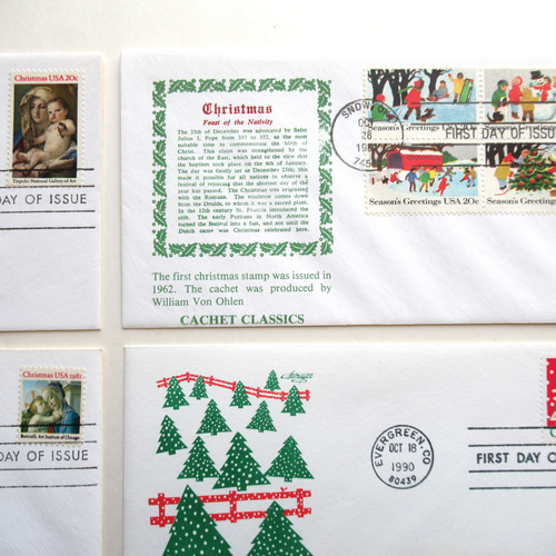 ヴィンテージ アメリカ FDC クリスマス 切手付き封筒 初日カバー