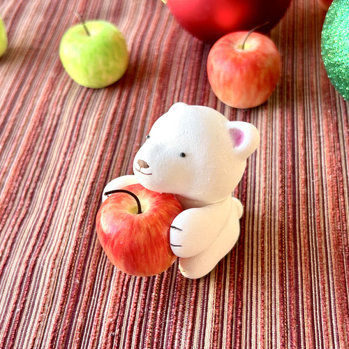 りんご大好きシロクマさん その他置物 松岡 ぜんぶ 通販