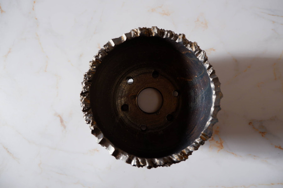 5.5号燻し金彩鉢677　塊根植物　多肉植物　盆栽　植木鉢　作家鉢　沖縄 5枚目の画像