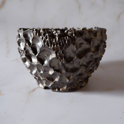 5.5号燻し金彩鉢677　塊根植物　多肉植物　盆栽　植木鉢　作家鉢　沖縄 3枚目の画像