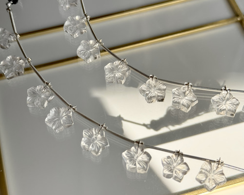 訳あり クリスタルファンシーカービング フラワーカービング 水晶モス