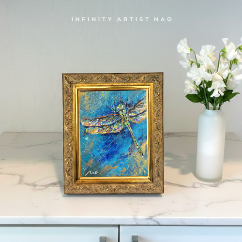 ◉一点物・再販不可】【とんぼ】F0 蜻蛉 蜻 トンボ 小さめ絵画 幸運