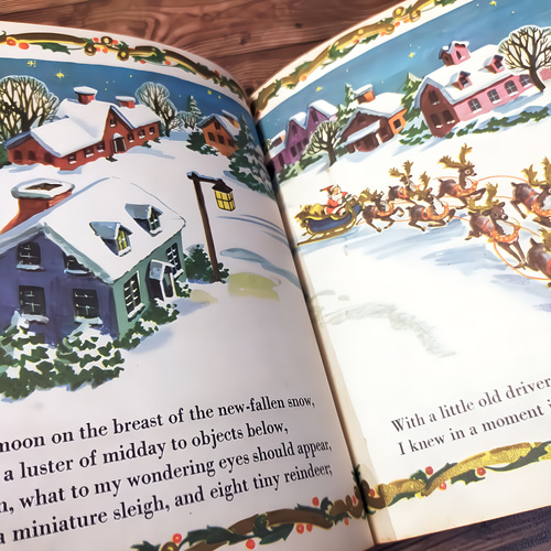 ヴィンテージ 洋書 絵本 クリスマス THE NIGHT BEFORE CHRISTMAS