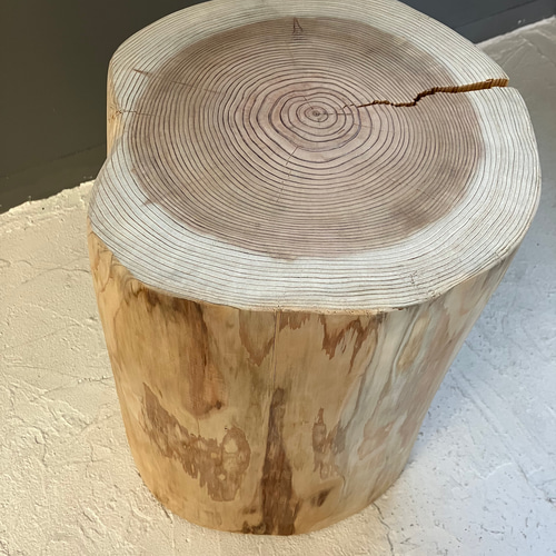 未来工房】檜 丸太椅子 スツール ディスプレイ台 BIGサイズ 木材・板