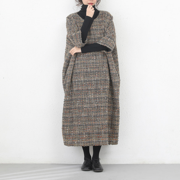 裾上げ無料♪サイズオーダー可♪ツイード生地 総裏地付き ゆったり