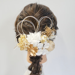 髪飾り　成人式　結婚式 成人式 結婚式 3000円以下多数】胡蝶蘭 鶴水引 髪飾り マム 卒業