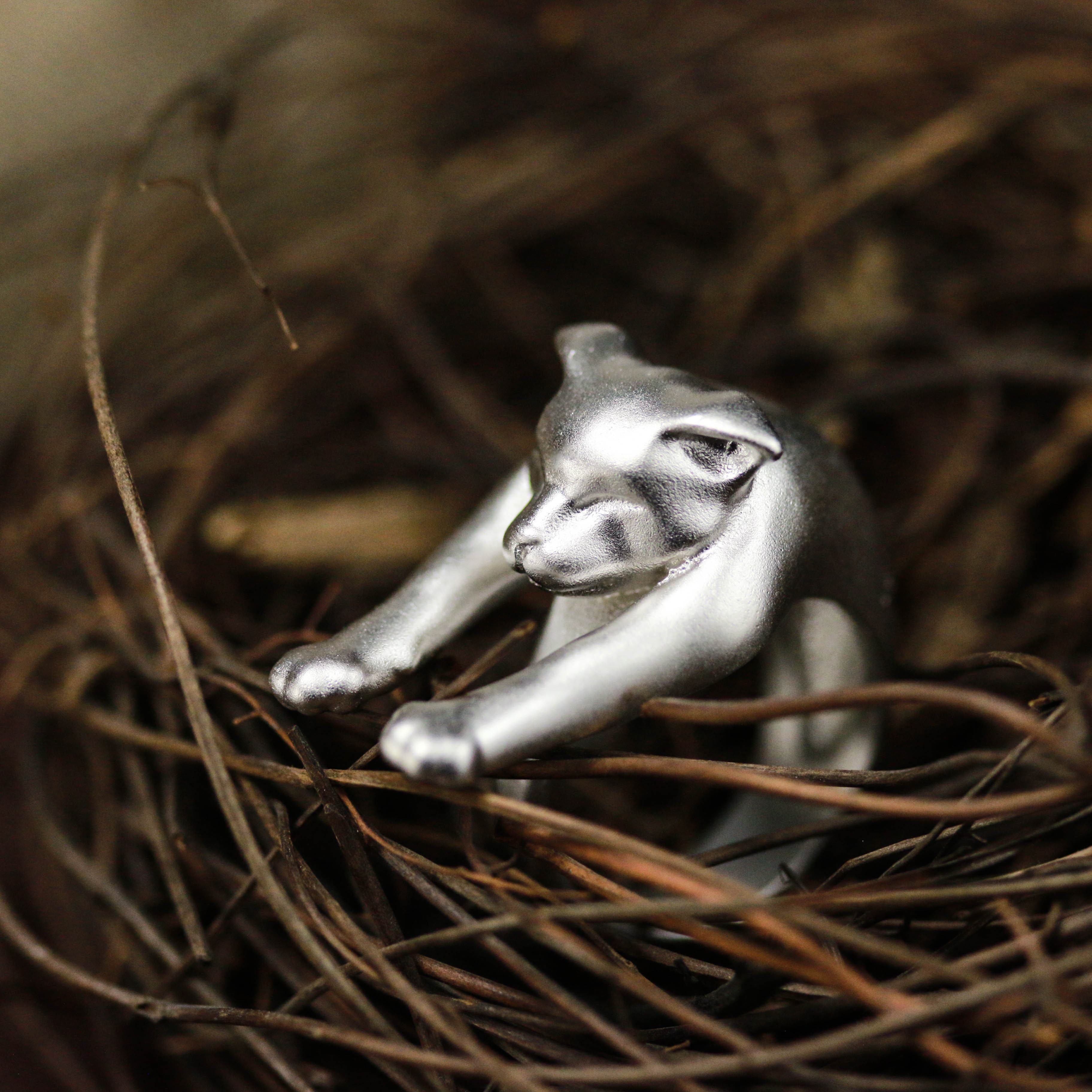 ストレッチ・キャット・リング、スリーピー・キャット・リング、キャット・ジュエリー、キャット・ラバー・ギフト、アニマル・リ