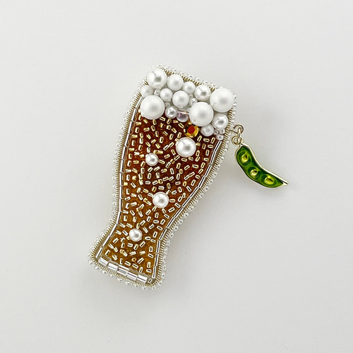 ビーズブローチ 2024 kurage ブローチ | ビーズ刺繍アクセサリー fleuri