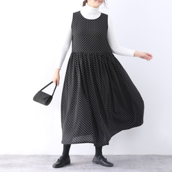 再販×3)水玉 ギャザー ジャンパースカート ♪オーダーサイズ可