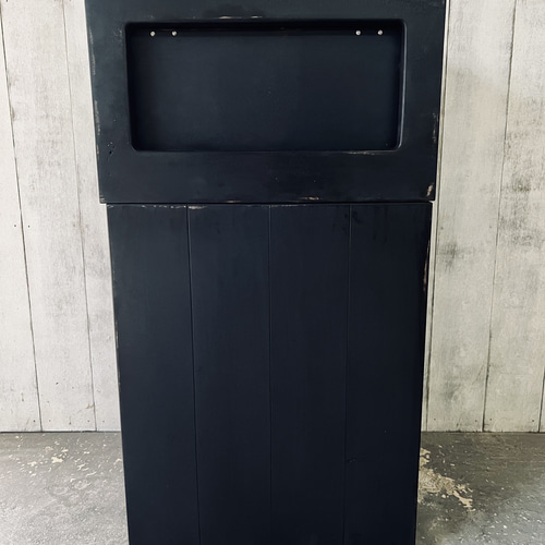 高級木製ダストボックス 黒[MI-MI-MOKO] 蓋つきゴミ箱 45リットル