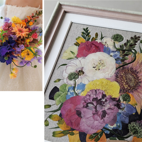 受注制作♦︎結婚式の記憶を飾る｜押し花額〈Mサイズ〉オーダーメイド