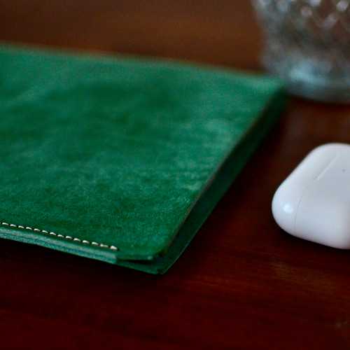 本革イタリアンレザー iPad mii スリーブケース 選べるカラー グリーン