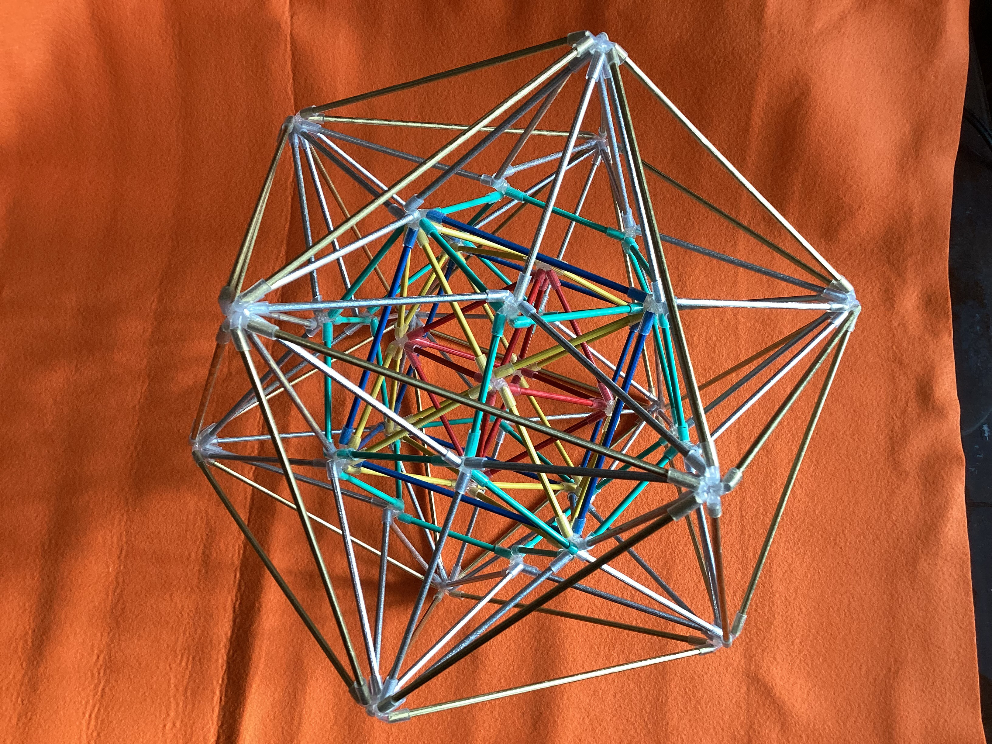 フラクタル線分正多面体６組み立てキット完成品　正多面体研究用　フラクタル自然数１の定義７cm