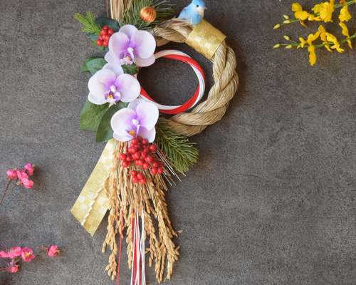 12月25日発送 【青い鳥・蝶蘭が春をよぶ-赤玉】 無農薬の国産稲穂 正月