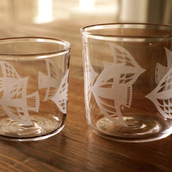 〈 souvenir 〉 glass ｜ 親子のグラス - bird 1枚目の画像