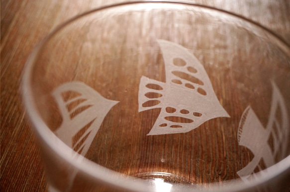 〈 souvenir 〉 glass ｜ 親子のグラス - bird 2枚目の画像